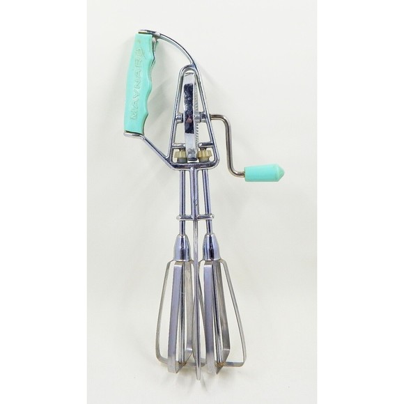 Maynard Kitchen Maynard Hand Mixer Crank Egg Beater Turquoise